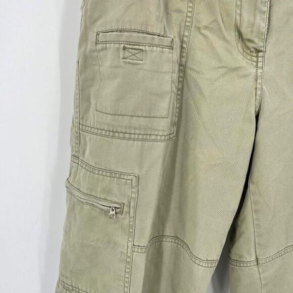Vintage Y2K NY Khakis Women's Hi-Rise Ankle Cargo Pants Utility Green Size 10 - Picture 3 of 10